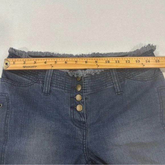 5/48 jeans flares blue with black lace womens size 8 blue boho festival concert - Picture 10 of 16